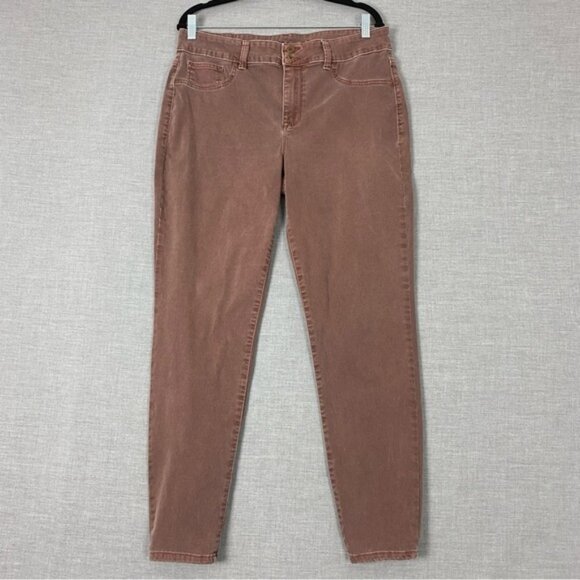 M Jeans by Maurices High Rise Womens Large Regular Tapered Leg Plum Mom Jeans - Picture 1 of 11